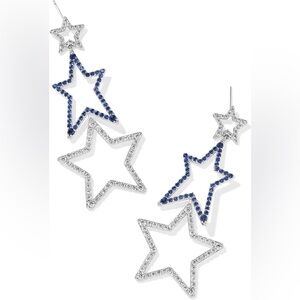 Kendra Scott Darcy Cowboys Silver and Blue Star Earrings BNWT